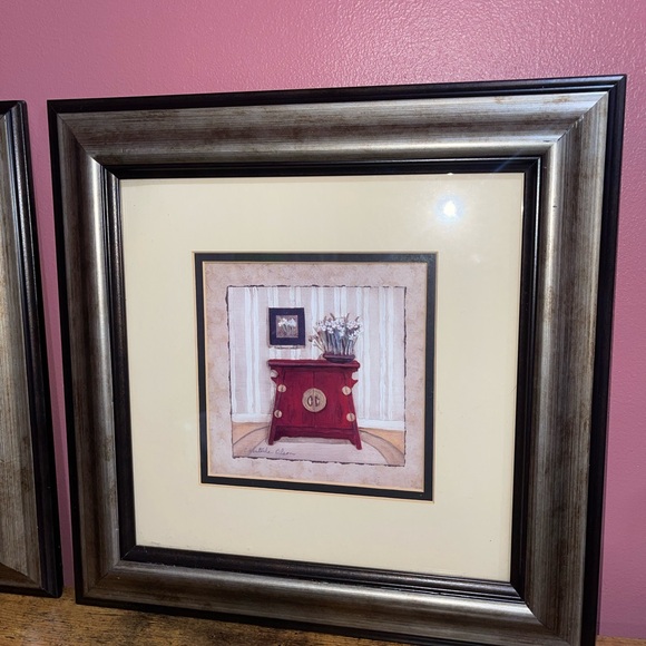 2 Wooden Print frames  by Winterle Olson, Signed Vintage Prints, Decorative - Picture 3 of 12